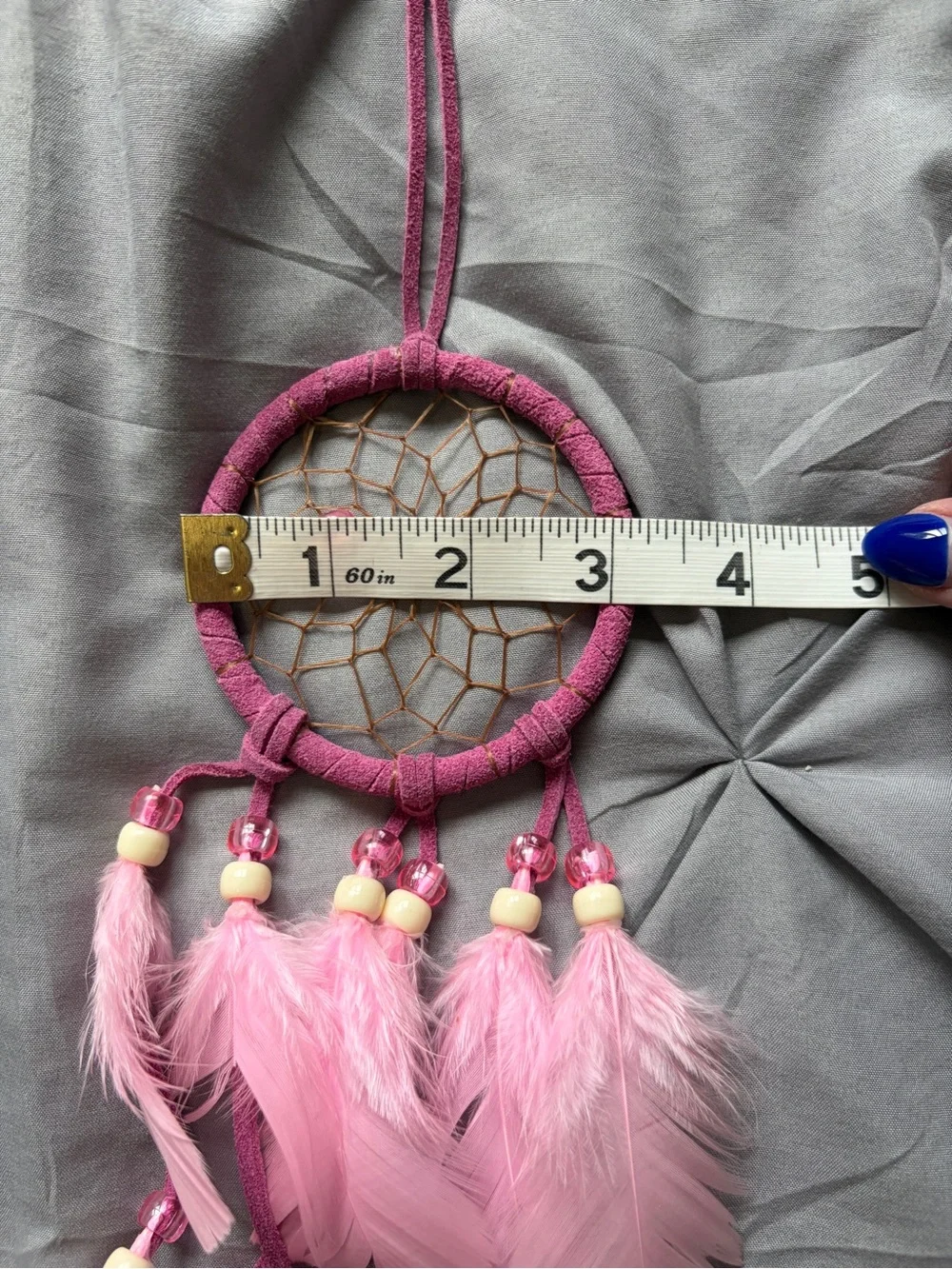 Pink Feather Dreamcatcher Wall Hanging